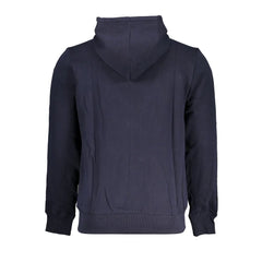 Napapijri Blue Cotton Men Sweater with Hood - S