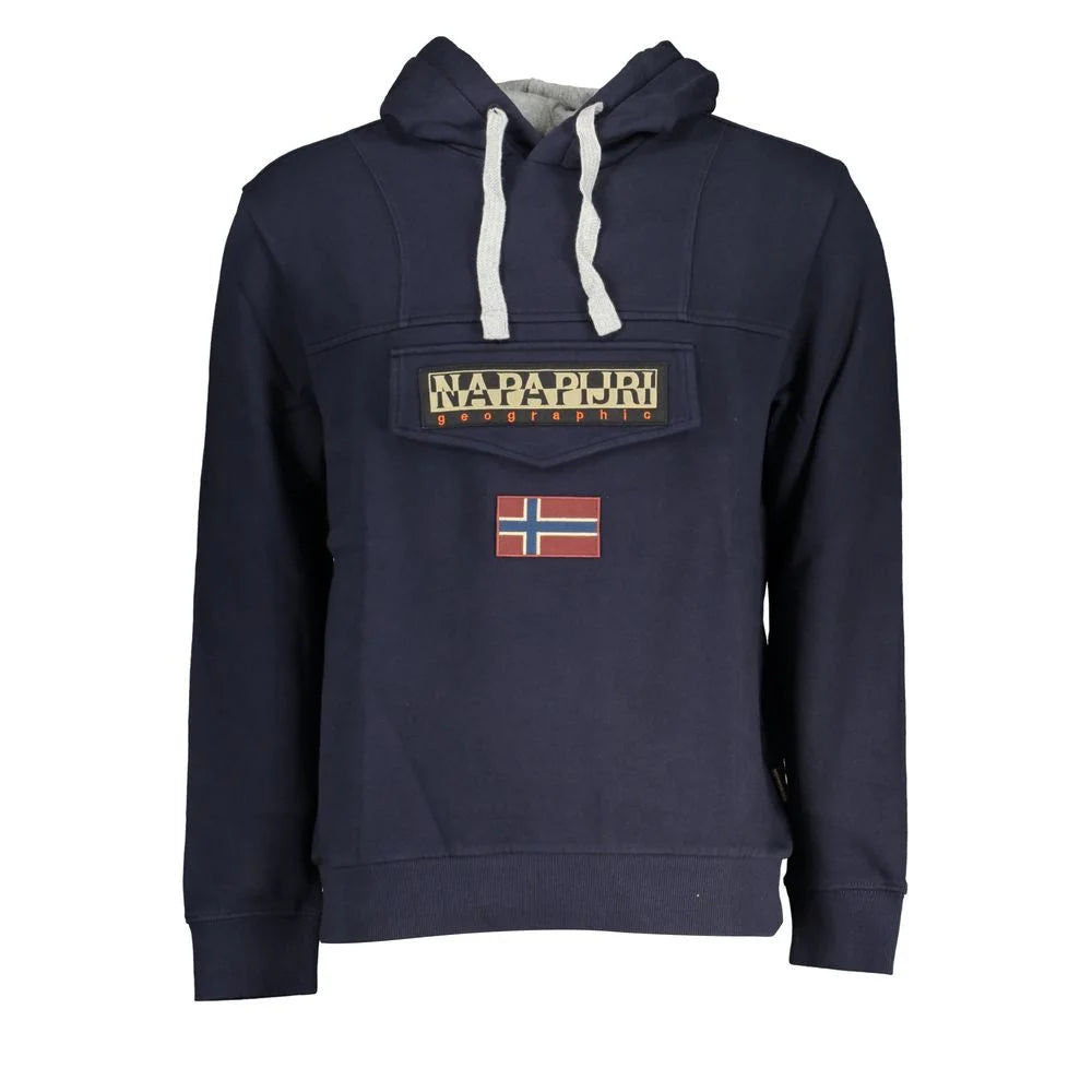 Napapijri Blue Cotton Men Sweater - XS - Hoodies