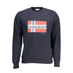 Napapijri Blue Cotton Men Sweater - XXL - Sweatshirts