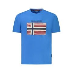 Napapijri Blue Cotton Men T-Shirt - T-Shirts
