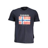 Napapijri Blue Cotton T-Shirt - S - T-Shirts