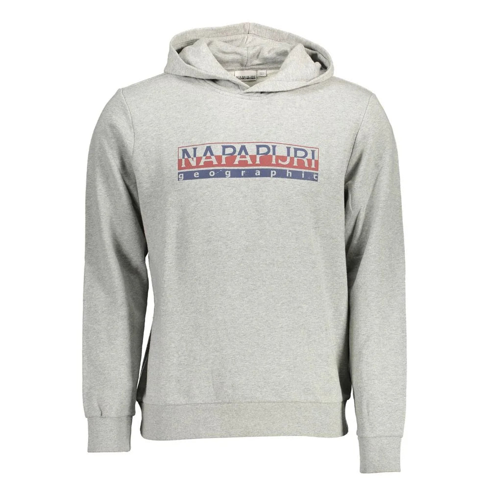 Napapijri Gray Cotton Men Sweater - Hoodies