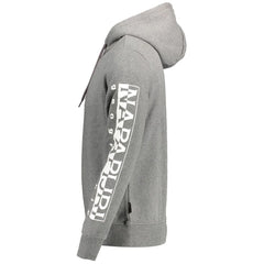 Napapijri Gray Cotton Men Sweater - XXL - Hoodies