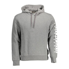 Napapijri Gray Cotton Men Sweater - XXL - Hoodies