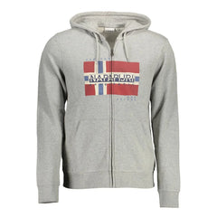 Napapijri Gray Cotton Men Sweater - XXL - Hoodies