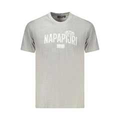 Napapijri Gray Cotton Men T-Shirt