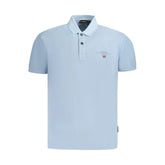 Napapijri Light Blue Cotton Men Polo Shirt - S