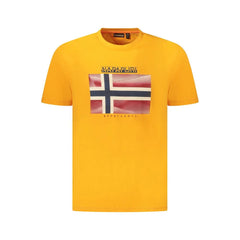 Napapijri Orange Cotton Men T-Shirt - T-Shirts