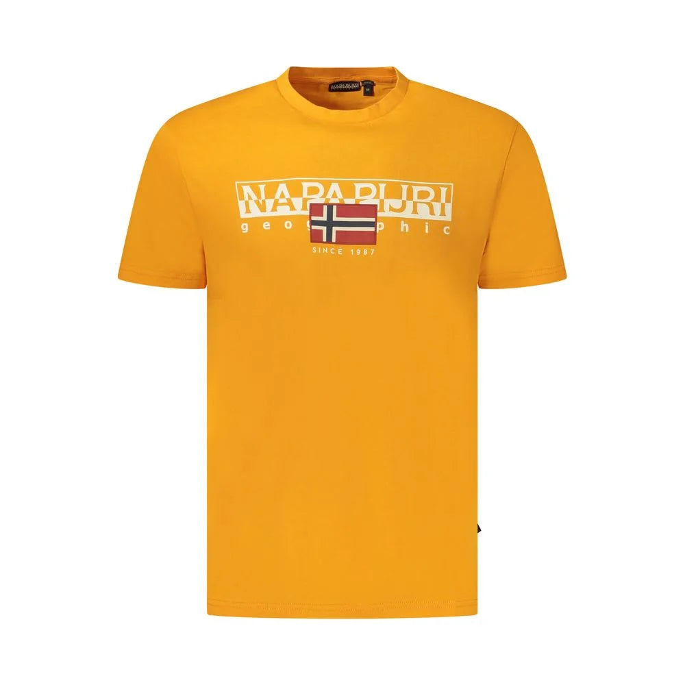 Napapijri Orange Organic Cotton Men T-Shirt - M - T-Shirts