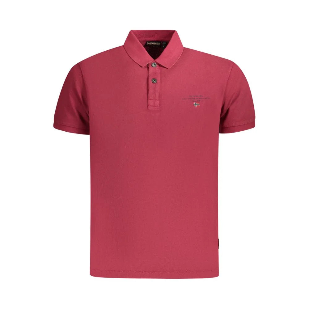 Napapijri Red Cotton Men Polo Shirt - S