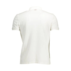 Napapijri White Cotton Men Polo Shirt - Polos