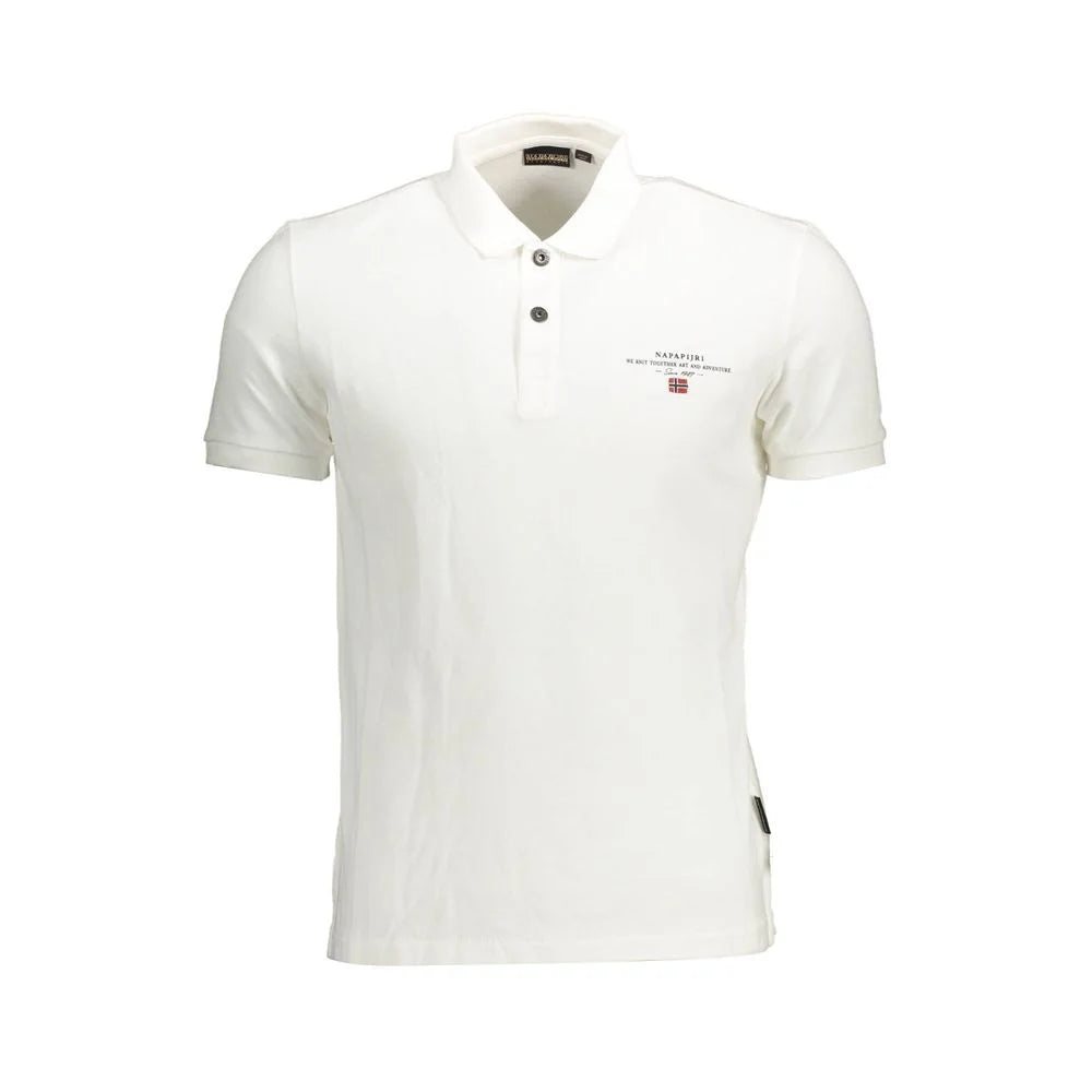 Napapijri White Cotton Men Polo Shirt - Polos
