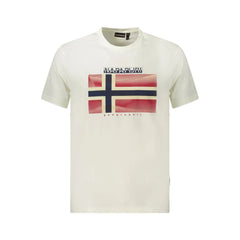 Napapijri White Cotton Men T-Shirt - T-Shirts