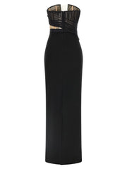 Nensi Dojaka Black Viscose Long Dress