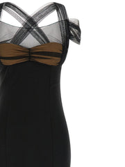 Nensi Dojaka Black Viscose Long Dress