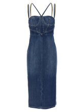 Nensi Dojaka Blue Cotton Midi Dress - IT38