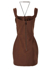 Nensi Dojaka Brown Polyamide Short Dress - IT40