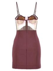 Nensi Dojaka Purple Viscose Short Dress