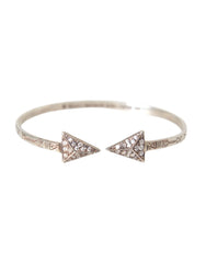 Nialaya Arrow Crystal 925 Silver Bangle Bracelet Women - S - Bracelets