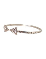 Nialaya Arrow Crystal 925 Silver Bangle Bracelet Women - S - Bracelets