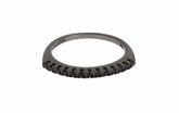 Nialaya Black CZ Rhodium 925 Silver Womens Ring - Rings