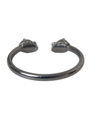 Nialaya Black Rhodium Lion Bangle Bracelet Women - S - Bracelets