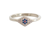 Nialaya Blue Red CZ 925 Silver Womens Clear Ring - EU57 | US8,5 - Rings
