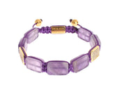 Nialaya CZ Amethyst 18K Gold 925 Bracelet - M