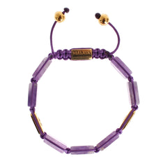 Nialaya CZ Amethyst 18K Gold 925 Bracelet - M - Bracelets