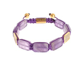 Nialaya CZ Amethyst 18K Gold 925 Bracelet - M - Bracelets