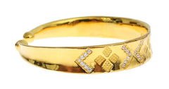 Nialaya CZ Gold Sterling 925 Silver Bangle Bracelet - M