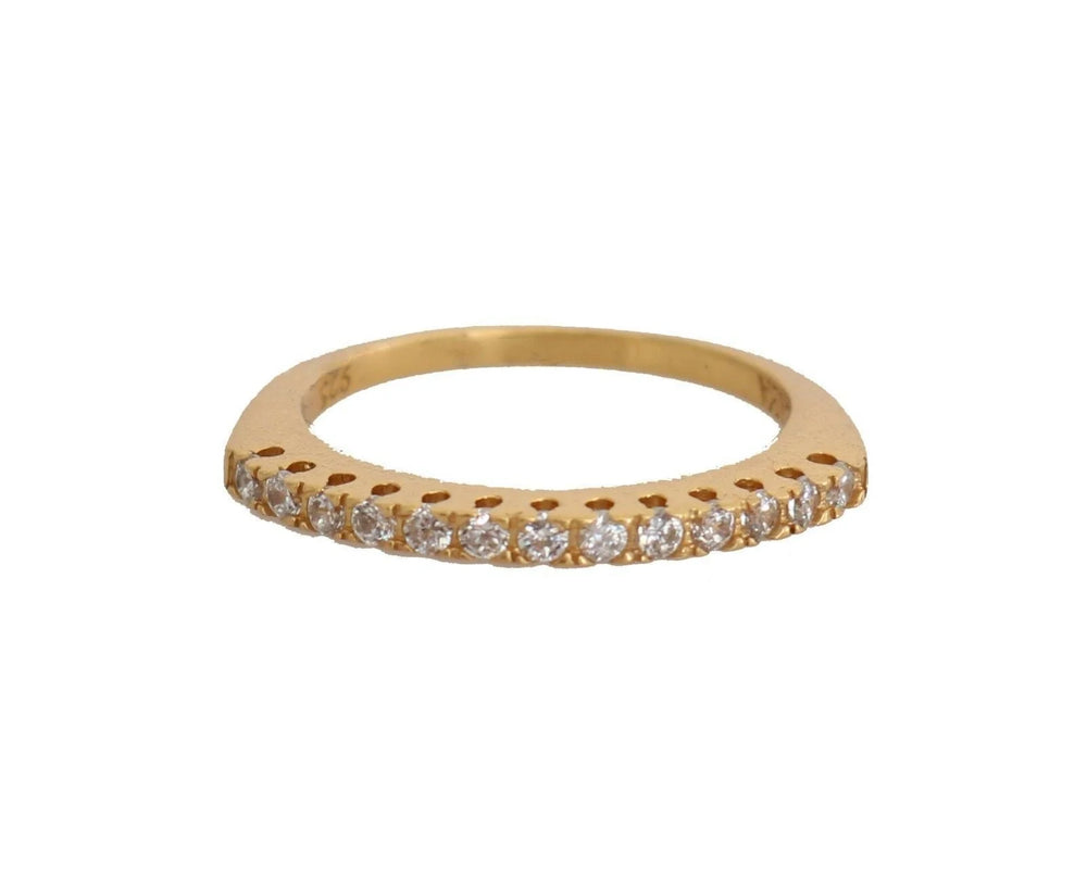 Nialaya Gold Authentic Womens Clear CZ Gold 925 Silver Ring - Rings