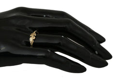 Nialaya Gold Feather Clear CZ 925 Silver Women - EU55 | US7,5 - Rings