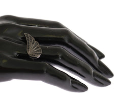 Nialaya Silver Womens Black CZ Rhodium 925 Ring - EU54 | US7 - Rings