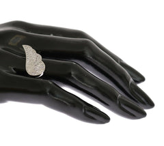 Nialaya Silver Womens Wing Clear CZ 925 Silver Ring - Rings