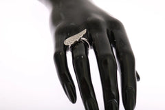 Nialaya Silver Womens Wing Clear CZ 925 Silver Ring - Rings