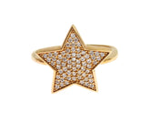 Nialaya Star Gold 925 Silver Womens Clear Ring - EU54 | US7 - Rings