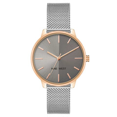 Nine West Gray Stainless Steel Bracelet Watch