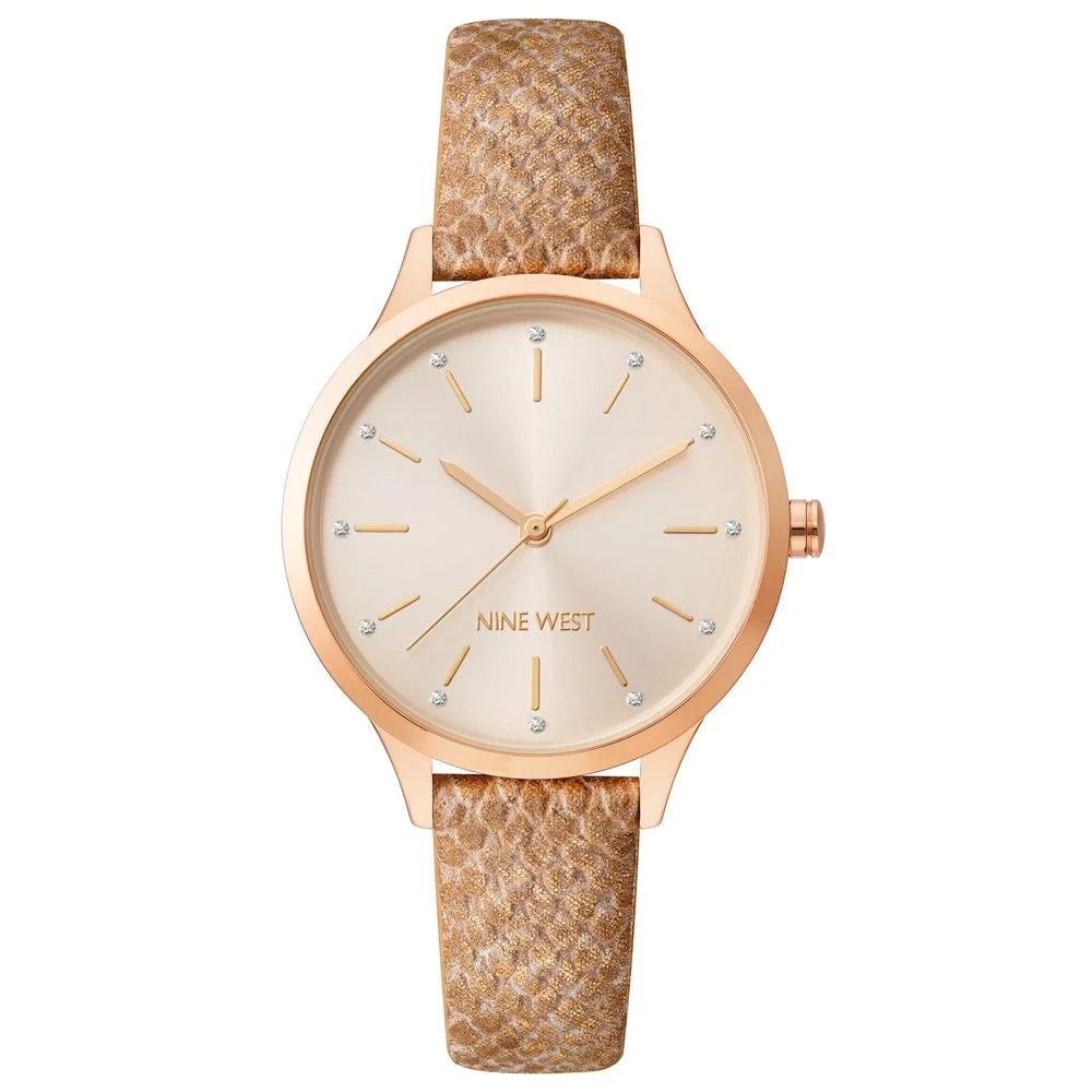 Nine West Multicolor Leather Dress Watch