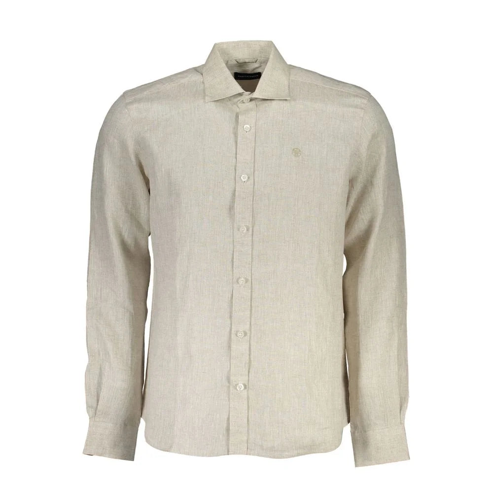North Sails Beige Linen Men Shirt - Shirts