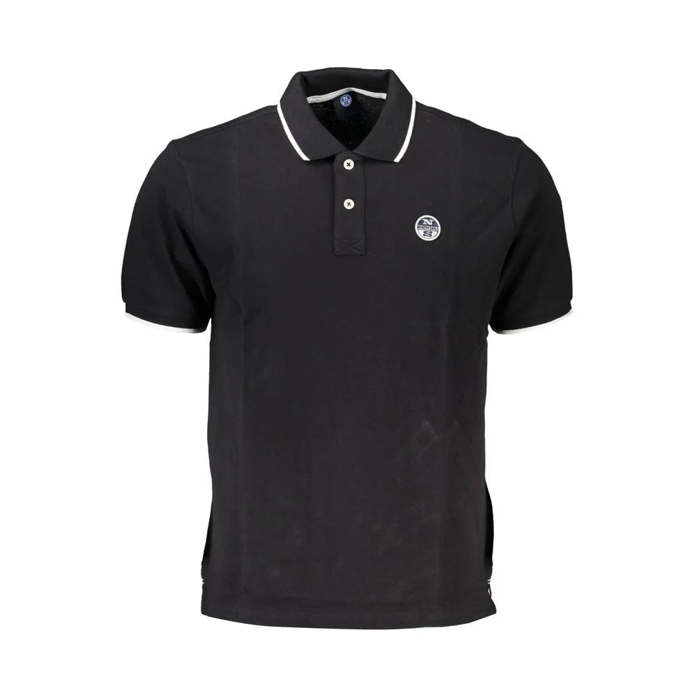 North Sails Black Cotton Polo Shirt - Polos