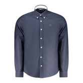 North Sails Blue Cotton Men Shirt - S