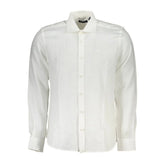 North Sails Elegant White Linen Long-Sleeved Shirt - L - Shirts