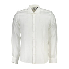 North Sails Elegant White Linen Long-Sleeved Shirt - L - Shirts