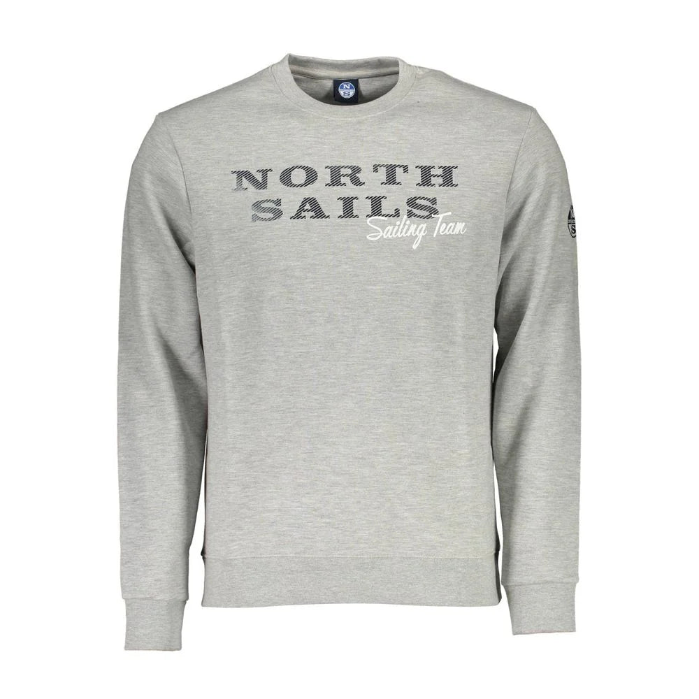 North Sails Gray Cotton Men Sweater - S - Sweatshirts