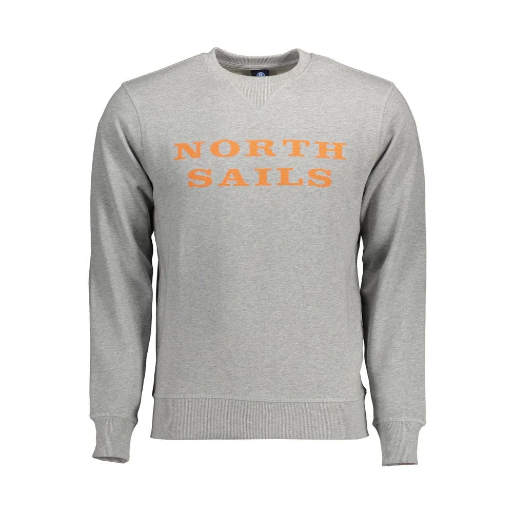 North Sails Gray Cotton Men Sweater - Sweatshirts