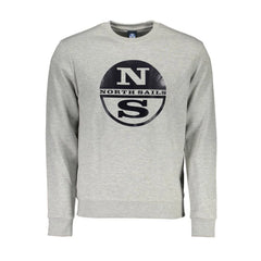 North Sails Gray Cotton Men Sweater - XL - Sweatshirts
