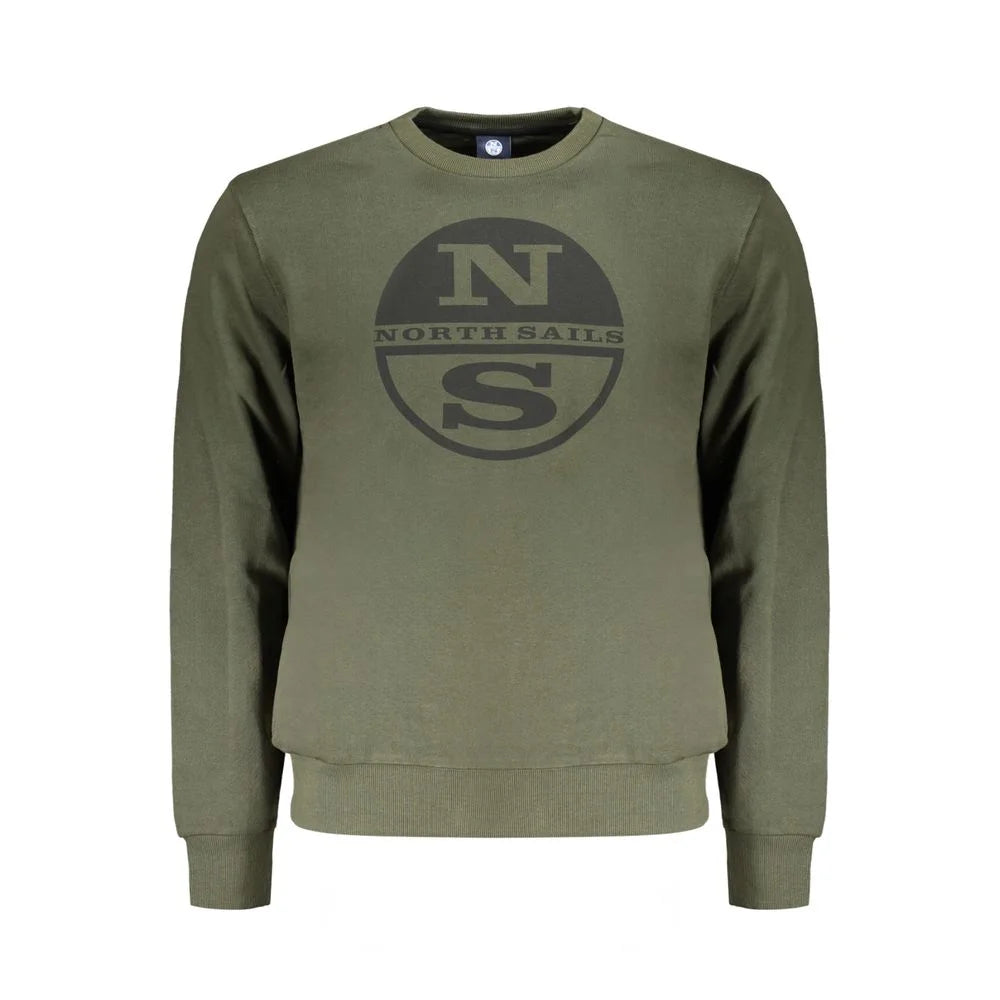 North Sails Green Cotton Men Sweater - Sweatshirts