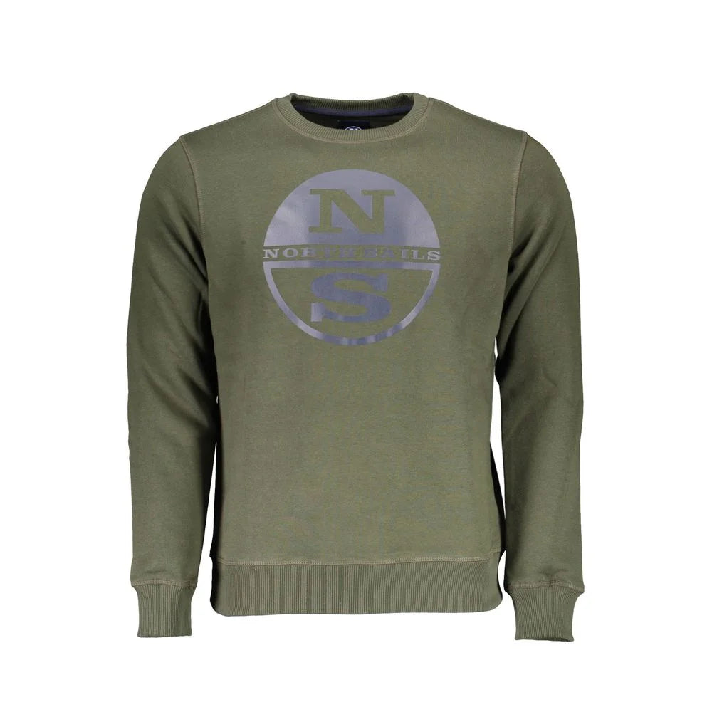 North Sails Green Cotton Men Sweater - Sweatshirts