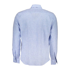 North Sails Light Blue Linen Men Shirt - M - Shirts